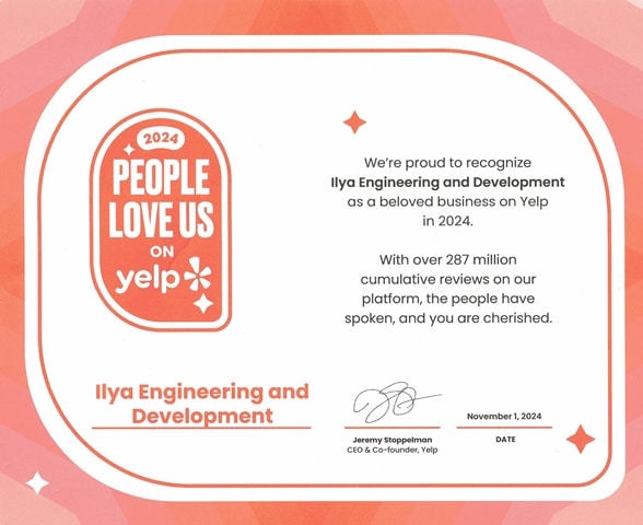Yelp CErtificate- Ilya Engineering